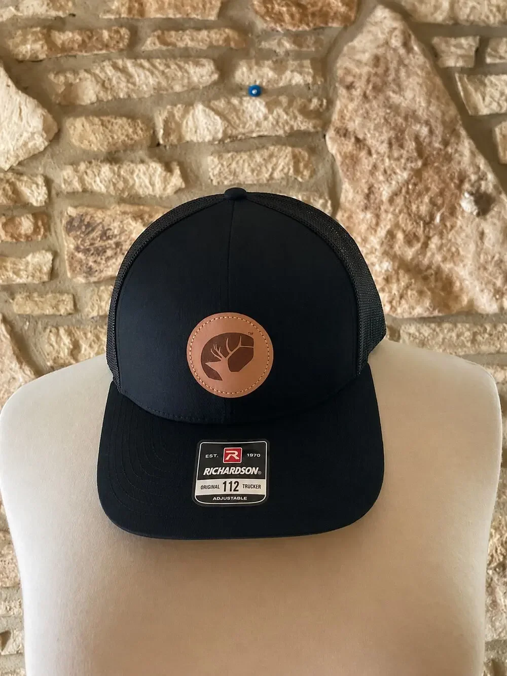 New! Black Buck Deer Trucker Hat - Richardson 112 Mesh Hat